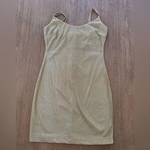 B.DARLIN GOLD SPARKLE MINI DRESS